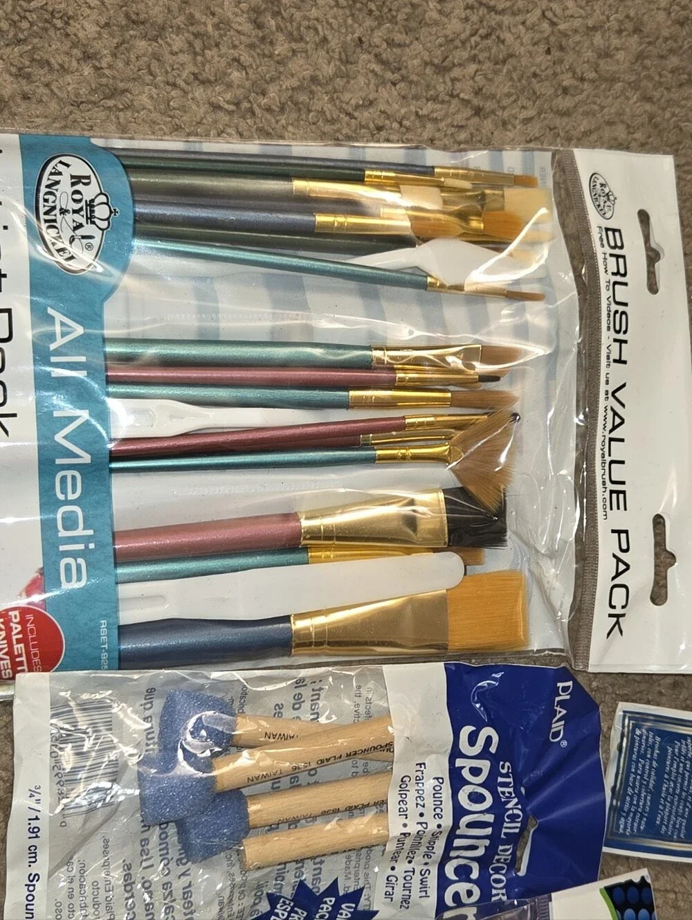 Plaid Yellow Foam Paint Brush Set - Home Party Supplies